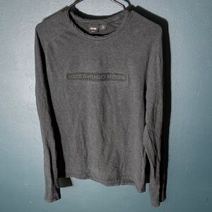 Boss Slim Fit Dark Gray Long Sleeve Shirt